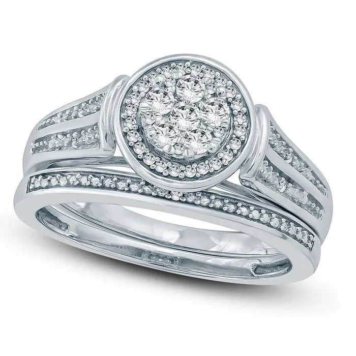 Rings 025 CT TW Composite Natural Diamond Frame Bridal Engagement Ring Set in Sterling Silver Goldia Rings 025 CT TW Composite Natural Diamond Frame Bridal Engagement Ring Set in Sterling Silver Goldia