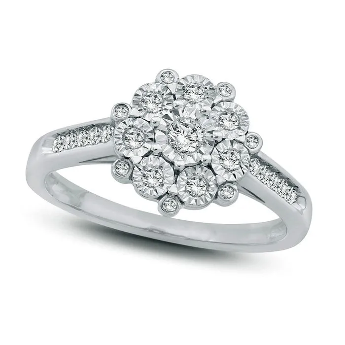 Rings 025 CT TW Composite Natural Diamond Ring in Sterling Silver Goldia