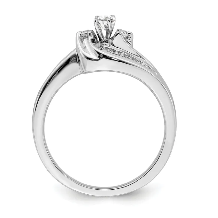 Rings 032ct CZ Solid Real 14k White Gold Peg Set Engagement Ring Goldia