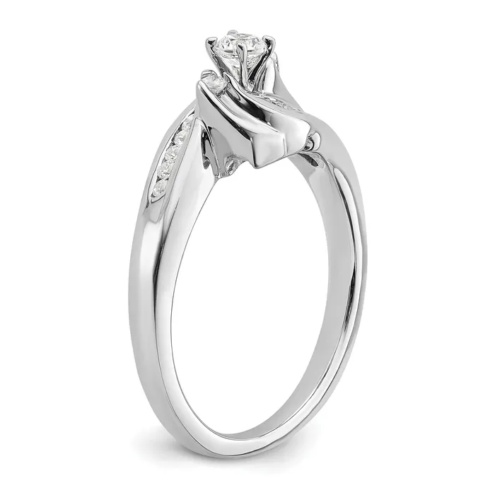 Rings 032ct CZ Solid Real 14k White Gold Peg Set Engagement Ring Goldia