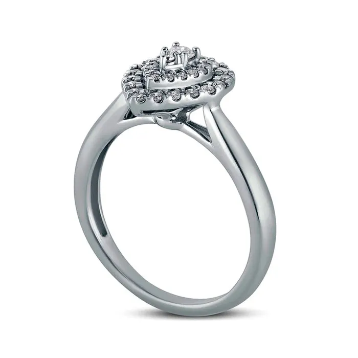 Rings 033 CT TW Composite Natural Diamond Double PearShaped Frame Engagement Ring in Solid 10K White Gold Goldia Rings 033 CT TW Composite Natural Diamond Double PearShaped Frame Engagement Ring in Solid 10K White Gold Goldia