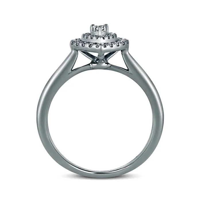 Rings 033 CT TW Composite Natural Diamond Double PearShaped Frame Engagement Ring in Solid 10K White Gold Goldia Rings 033 CT TW Composite Natural Diamond Double PearShaped Frame Engagement Ring in Solid 10K White Gold Goldia