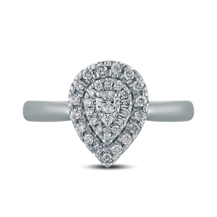 Rings 033 CT TW Composite Natural Diamond Double PearShaped Frame Engagement Ring in Solid 10K White Gold Goldia Rings 033 CT TW Composite Natural Diamond Double PearShaped Frame Engagement Ring in Solid 10K White Gold Goldia
