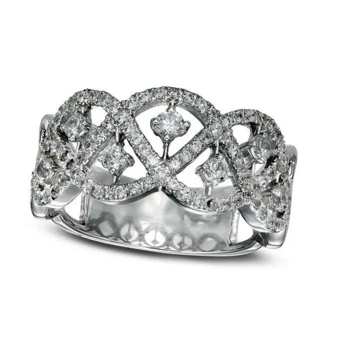 Rings 050 CT TW Natural Diamond Orbit Braid Ring in Sterling Silver Goldia Rings 050 CT TW Natural Diamond Orbit Braid Ring in Sterling Silver Goldia
