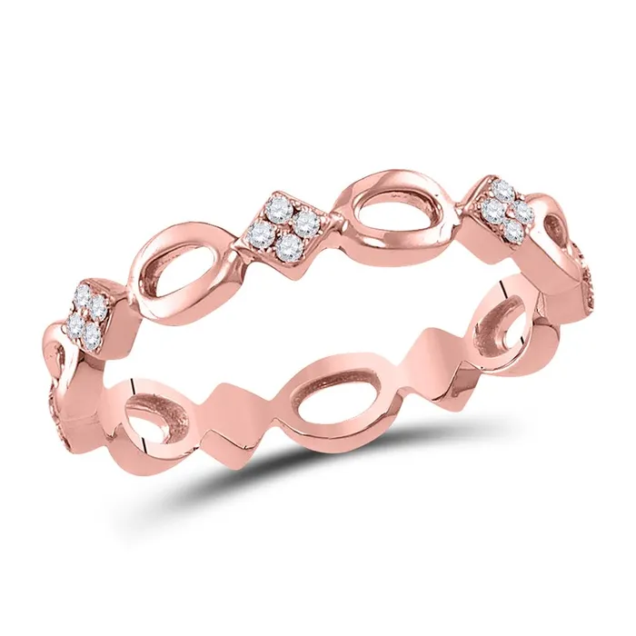Rings 10k Rose Gold Round Diamond Stackable Band Ring 18 Cttw gndatlanta Rings 10k Rose Gold Round Diamond Stackable Band Ring 18 Cttw gndatlanta