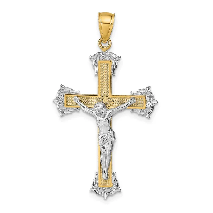 Rings 14k Twotone Gold Crucifix Pendant Goldia