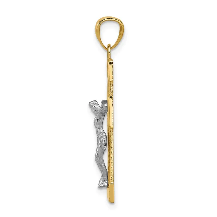 Rings 14k Twotone Gold Crucifix Pendant Goldia