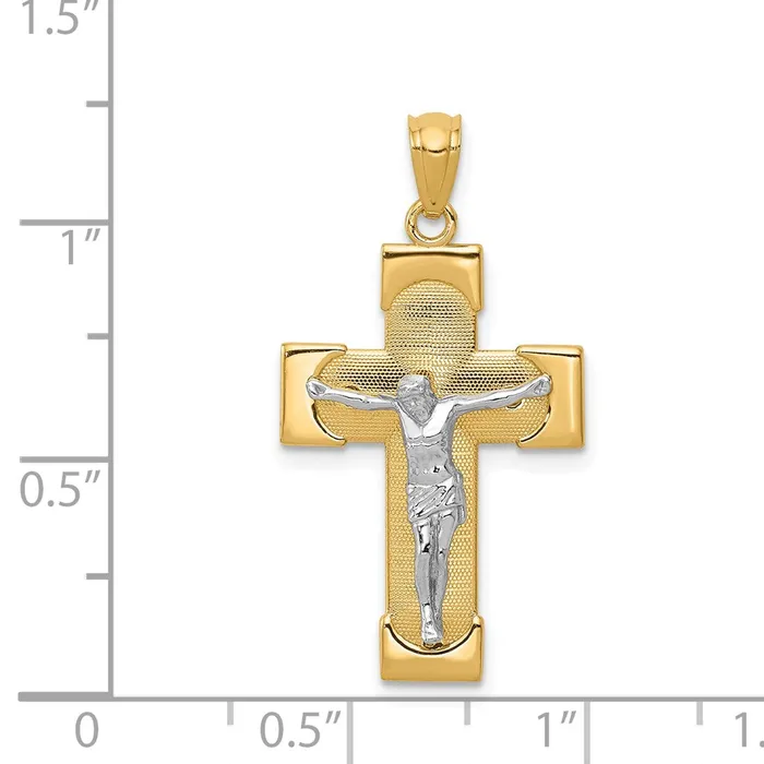 Rings 14k Twotone Gold Crucifix Pendant Goldia
