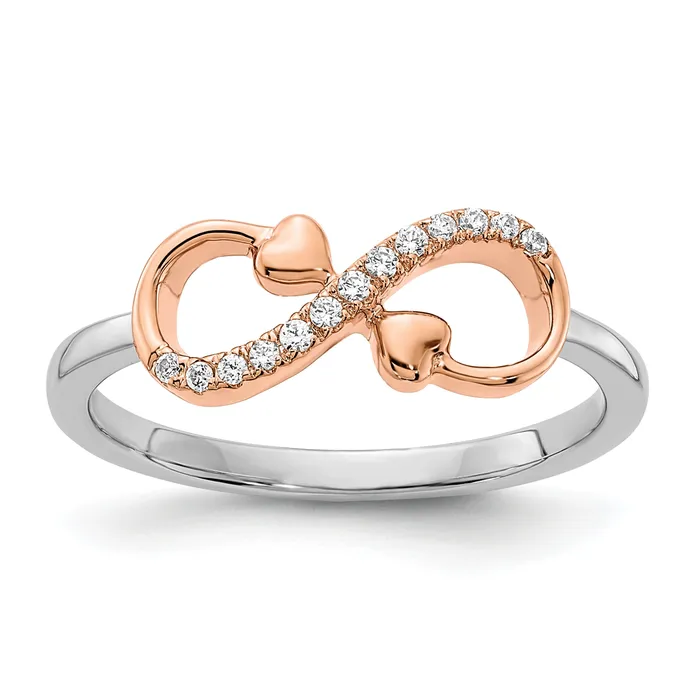Rings 14k TwoTone Rose and White Gold 115 Ct Lab Grown Diamond VSSI G Infnity Hearts Symbol Ring Goldia Rings 14k TwoTone Rose and White Gold 115 Ct Lab Grown Diamond VSSI G Infnity Hearts Symbol Ring Goldia