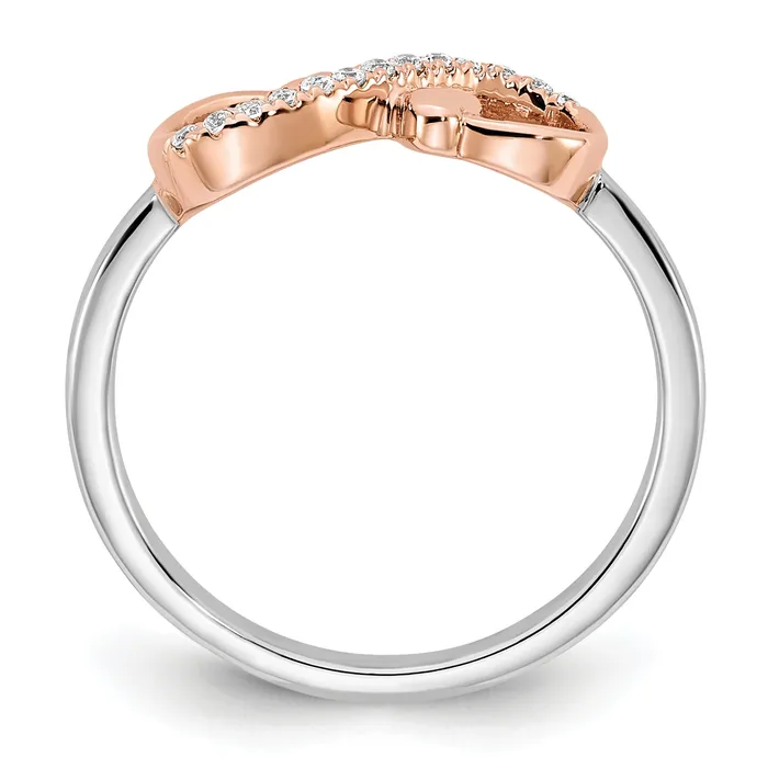 Rings 14k TwoTone Rose and White Gold 115 Ct Lab Grown Diamond VSSI G Infnity Hearts Symbol Ring Goldia