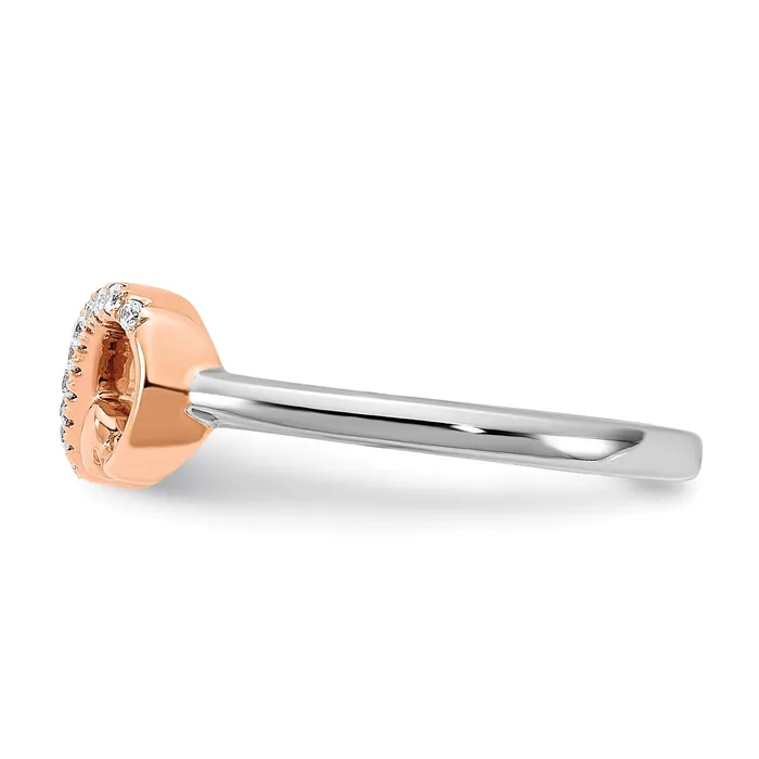 Rings 14k TwoTone Rose and White Gold 115 Ct Lab Grown Diamond VSSI G Infnity Hearts Symbol Ring Goldia