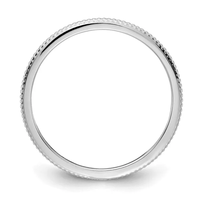Rings 14K White Gold 12mm Bead Stackable Band Goldia