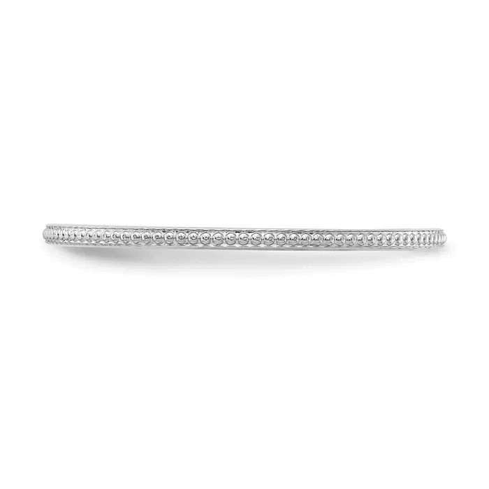 Rings 14K White Gold 12mm Bead Stackable Band Goldia