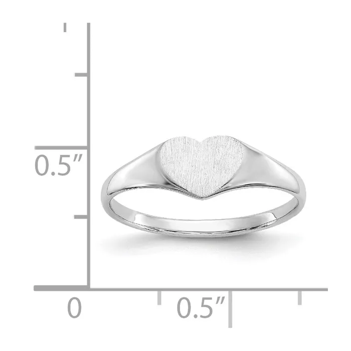 Rings 14k White Gold 55x80mm Open Back Heart Signet Ring Goldia