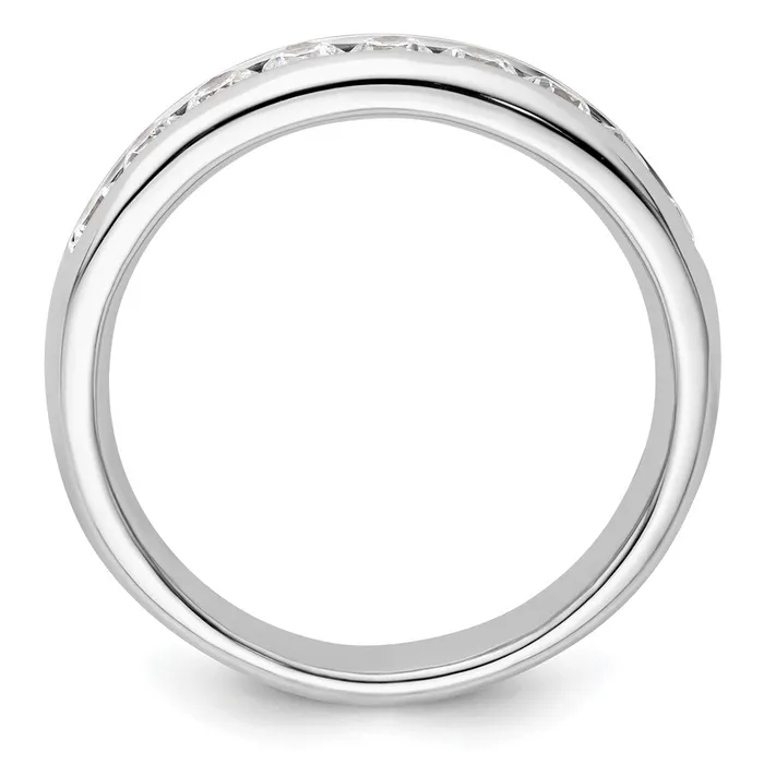 Rings 14K White Gold 9Stone Real Diamond Channel Band goldiaca