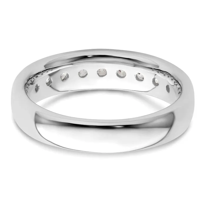 Rings 14K White Gold 9Stone Real Diamond Channel Band goldiaca