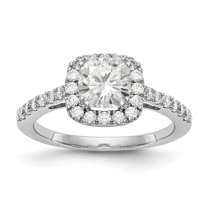 Rings 14K White Gold Diamond Cushion CZ Halo Engagement Ring Goldiacom Rings 14K White Gold Diamond Cushion CZ Halo Engagement Ring Goldiacom