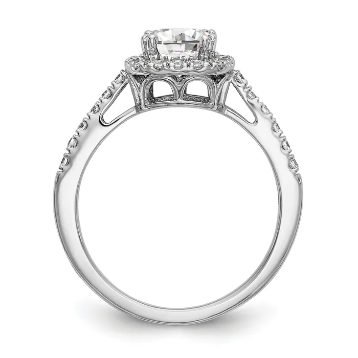 Rings 14K White Gold Diamond Cushion CZ Halo Engagement Ring Goldiacom