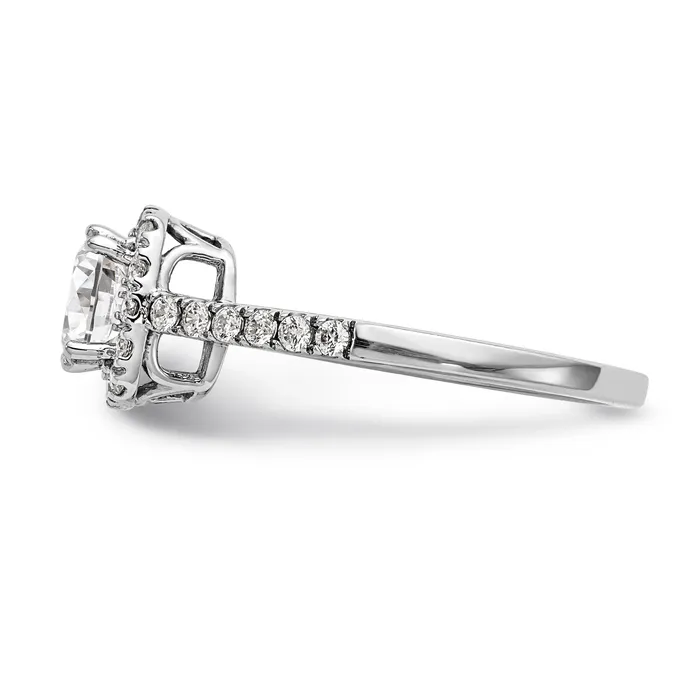Rings 14K White Gold Diamond Cushion CZ Halo Engagement Ring Goldiacom