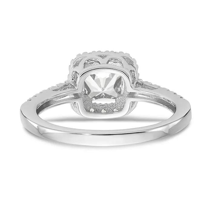 Rings 14K White Gold Diamond Cushion CZ Halo Engagement Ring Goldiacom