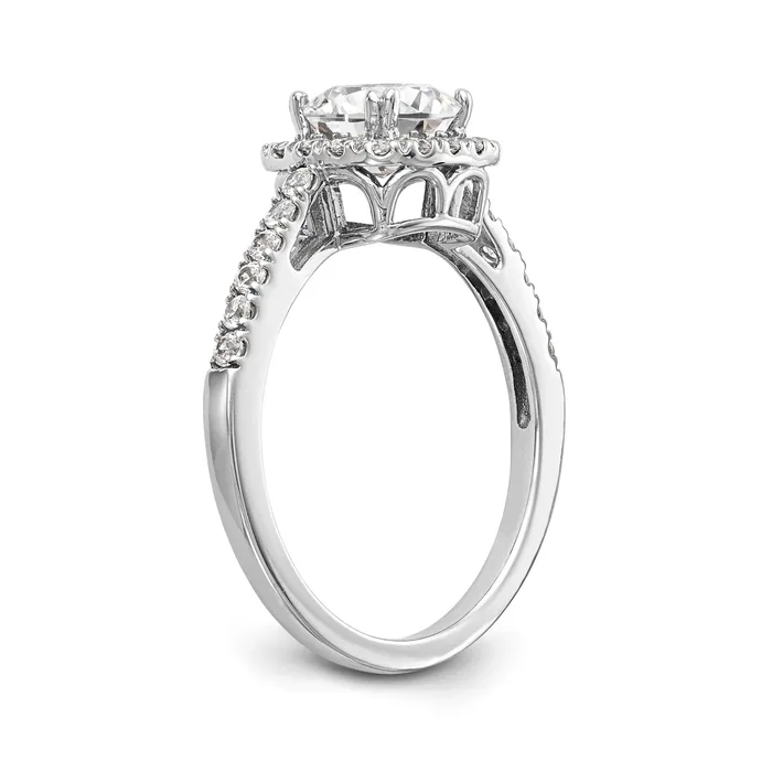 Rings 14K White Gold Diamond Cushion CZ Halo Engagement Ring Goldiacom