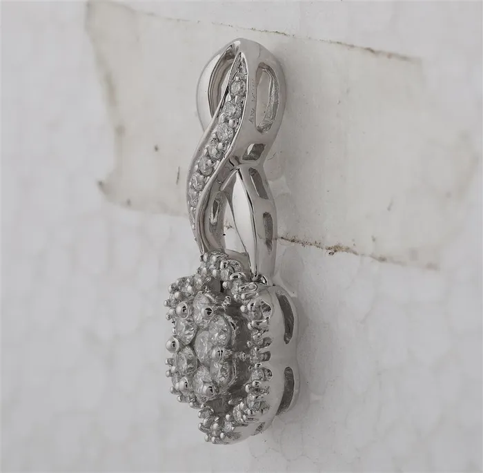 Rings 14k White Gold Round Diamond Twist Flower Cluster Pendant 12 Cttw gndatlanta Rings 14k White Gold Round Diamond Twist Flower Cluster Pendant 12 Cttw gndatlanta