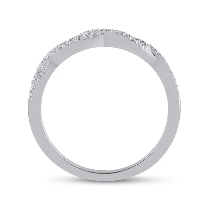 Rings 14k White Gold Round Diamond Twist Stackable Band Ring 16 Cttw gndatlanta