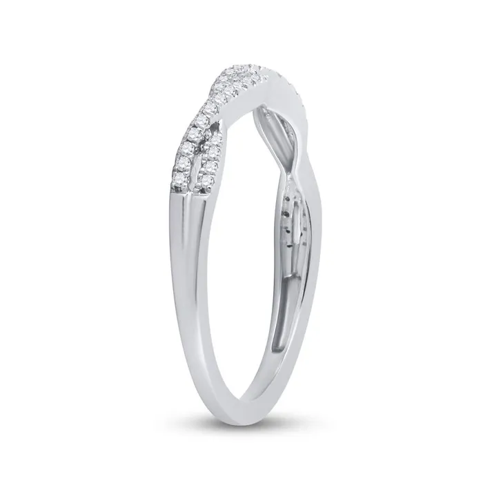 Rings 14k White Gold Round Diamond Twist Stackable Band Ring 16 Cttw gndatlanta