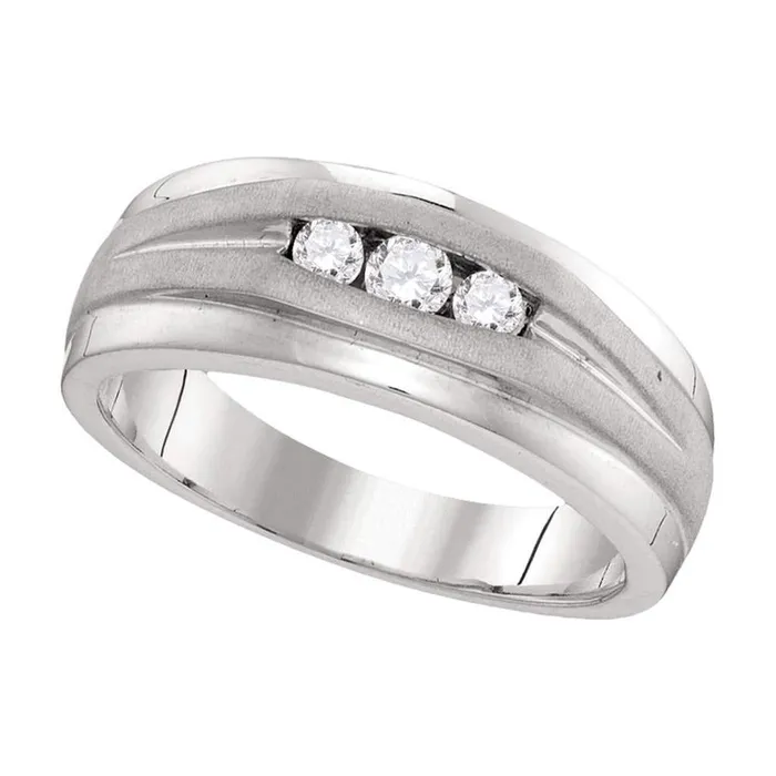 Rings 14k White Gold Round Diamond Wedding Band Ring 14 Cttw gndatlanta