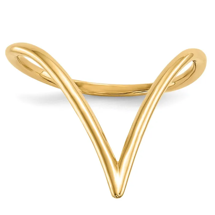 Rings 14K Yellow Gold Chevron Shaped Ring Goldia