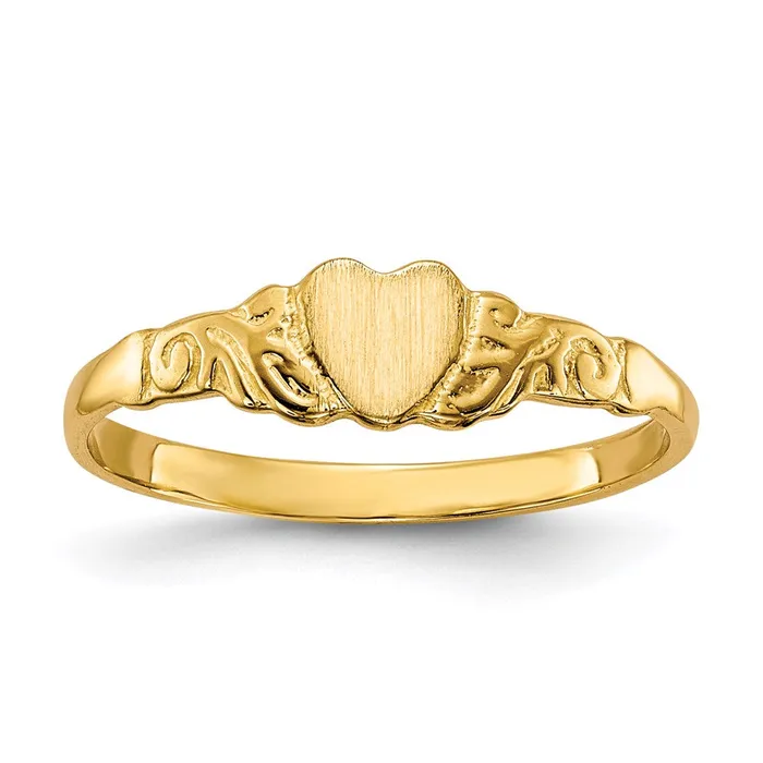 Rings 14K Yellow Gold Childs Heart Ring Goldia