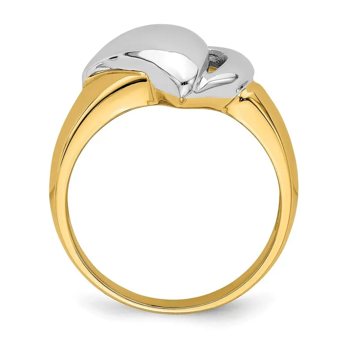 Rings 14k Yellow Gold wRhodium Polished Contemporary Ring Goldia
