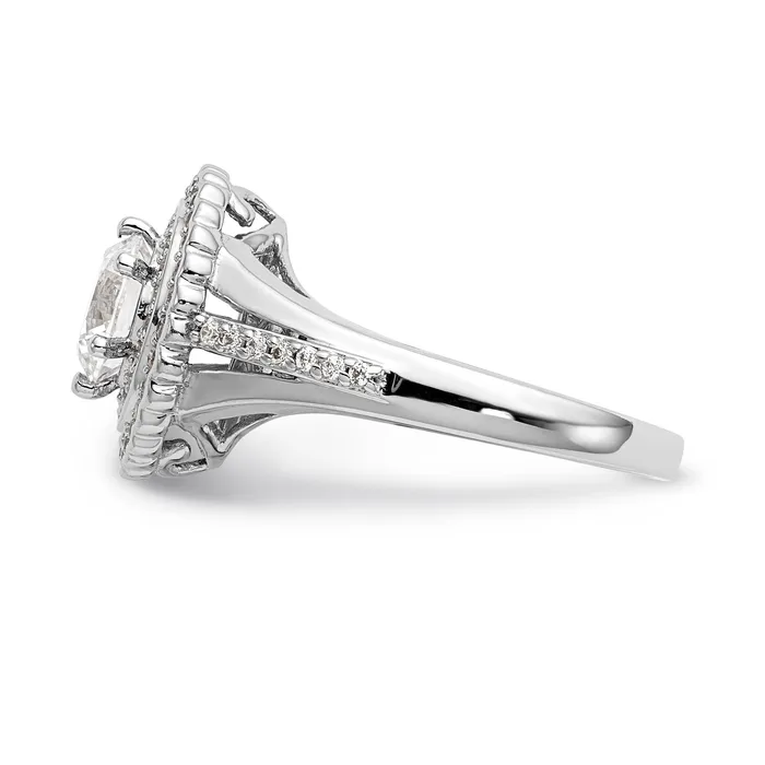 Rings 14KW Round Simulated Diamond Double Halo Engagement Ring Goldiacom