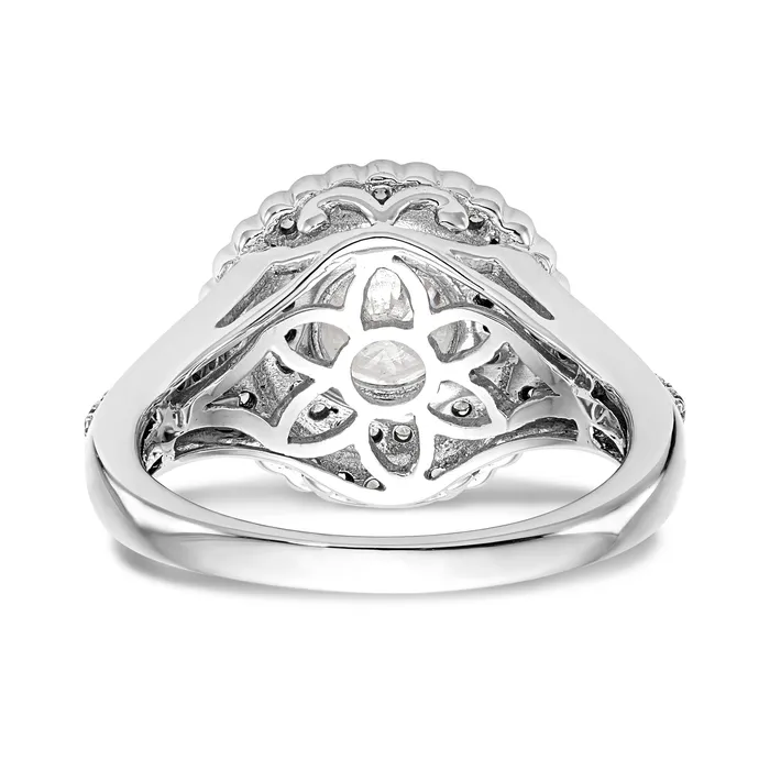 Rings 14KW Round Simulated Diamond Double Halo Engagement Ring Goldiacom