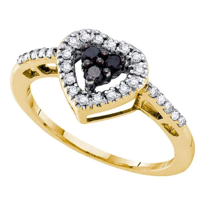 Rings gndatlanta 13CTWDiamond HEART BLACK RING