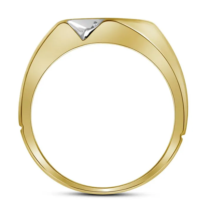 Rings gndatlanta 10k Twotone Gold Round Diamond Diagonal 3 Row Fashion Ring 12 Cttw