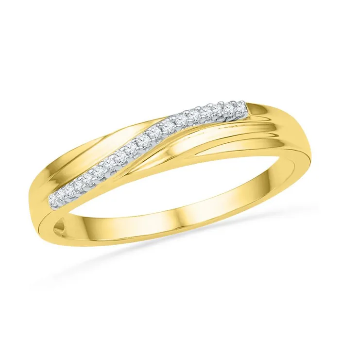 Rings gndatlanta 10k Yellow Gold Round Diamond Band Ring 120 Cttw