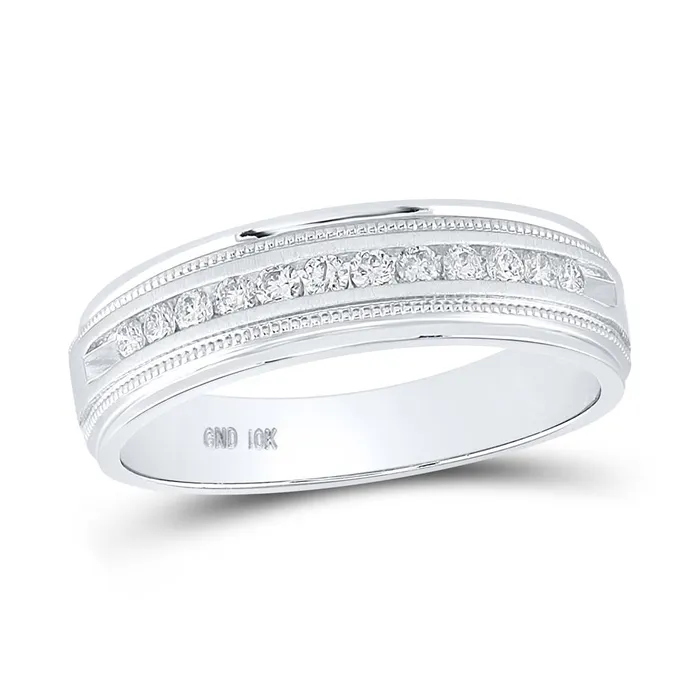 Rings gndatlanta 14k White Gold Machine Set Round Diamond Wedding Channel Band Ring 14 Cttw Rings gndatlanta 14k White Gold Machine Set Round Diamond Wedding Channel Band Ring 14 Cttw