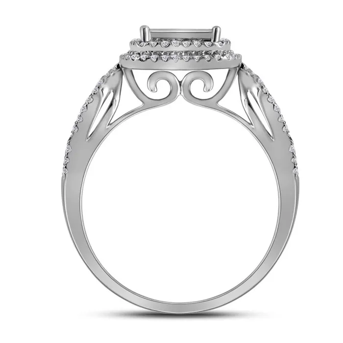 Rings gndatlanta 14k White Gold Princess Diamond Bridal Wedding Ring Set 112 Cttw Rings gndatlanta 14k White Gold Princess Diamond Bridal Wedding Ring Set 112 Cttw