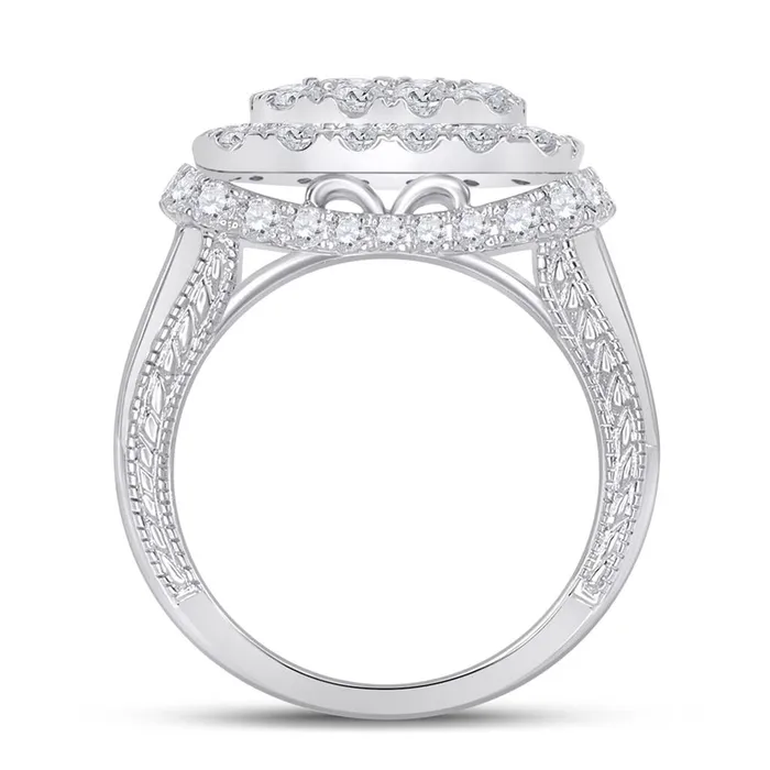 Rings gndatlanta 14k White Gold Princess Diamond Cluster Bridal Engagement Ring 312 Cttw