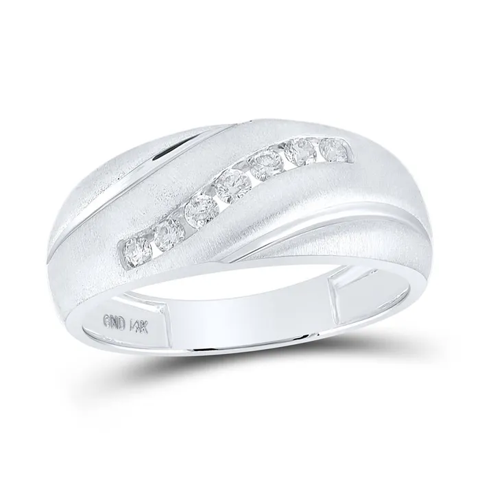 Rings gndatlanta 14k White Gold Round Diamond Band Ring 14 Cttw