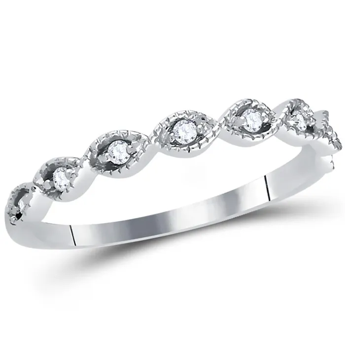 Rings gndatlanta 14k White Gold Round Diamond Classic Stackable Band Ring 110 Cttw Rings gndatlanta 14k White Gold Round Diamond Classic Stackable Band Ring 110 Cttw