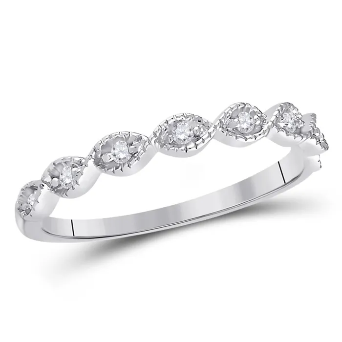 Rings gndatlanta 14k White Gold Round Diamond Classic Stackable Band Ring 110 Cttw