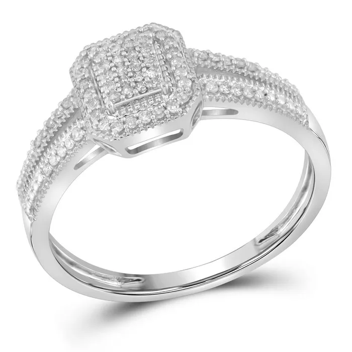 Rings gndatlanta 14k White Gold Round Diamond Square Cluster Ring 16 Cttw