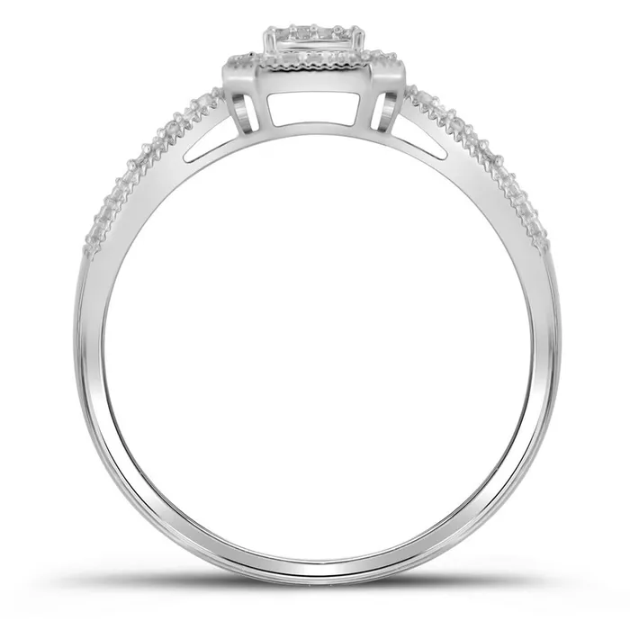 Rings gndatlanta 14k White Gold Round Diamond Square Cluster Ring 16 Cttw