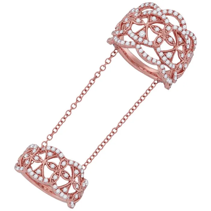 Rings gndatlanta 18k Rose Gold Round Diamond Knuckle Fashion Ring 134 Cttw Rings gndatlanta 18k Rose Gold Round Diamond Knuckle Fashion Ring 134 Cttw