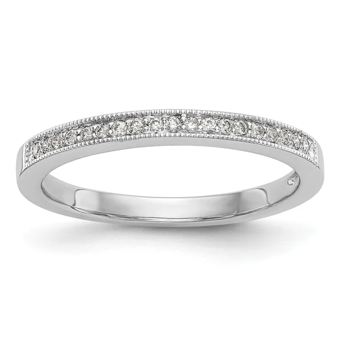 Rings Goldia 009ct CZ Solid Real 14K White Gold Wedding Band Ring