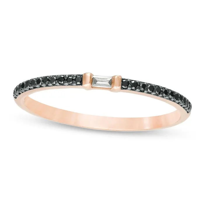 Rings Goldia 010 CT TW Enhanced Black and White Natural Diamond Anniversary Band in Solid 10K Rose Gold Rings Goldia 010 CT TW Enhanced Black and White Natural Diamond Anniversary Band in Solid 10K Rose Gold