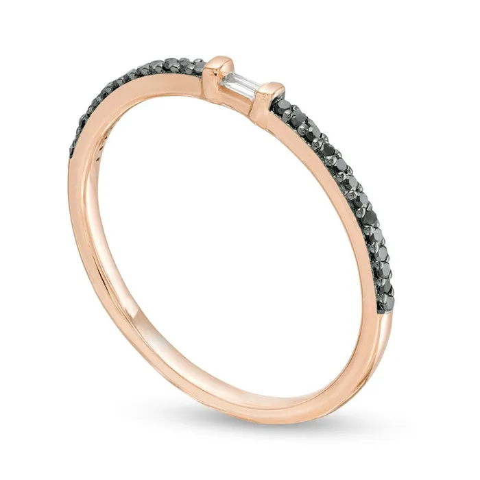 Rings Goldia 010 CT TW Enhanced Black and White Natural Diamond Anniversary Band in Solid 10K Rose Gold Rings Goldia 010 CT TW Enhanced Black and White Natural Diamond Anniversary Band in Solid 10K Rose Gold