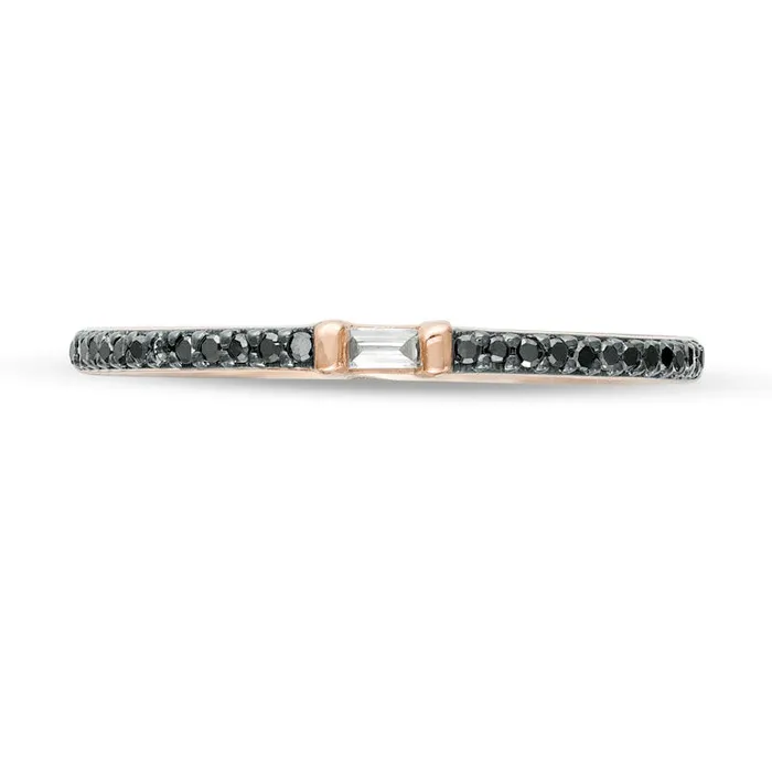 Rings Goldia 010 CT TW Enhanced Black and White Natural Diamond Anniversary Band in Solid 10K Rose Gold Rings Goldia 010 CT TW Enhanced Black and White Natural Diamond Anniversary Band in Solid 10K Rose Gold